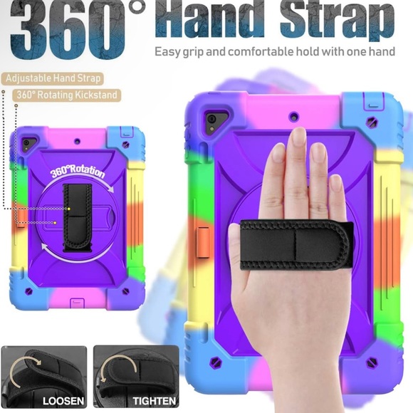 Ipad 5th/6th Generation multicolor Silicone and Hard Cover  9.7” - Picture 6 of 16